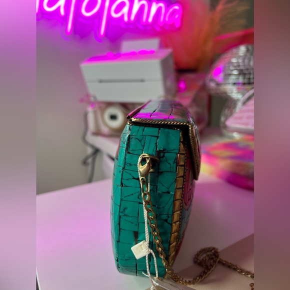 ANTIK KRAFT Metal Clay Clutch Shoulder Crossbody Bag 😍 ~NWT - Picture 12 of 13